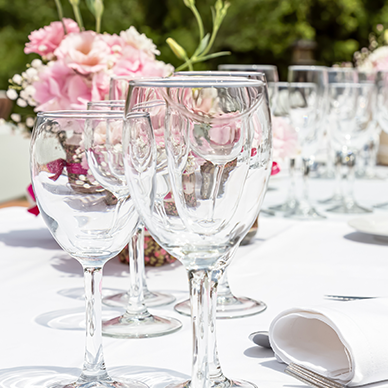 Elegant table with glassware