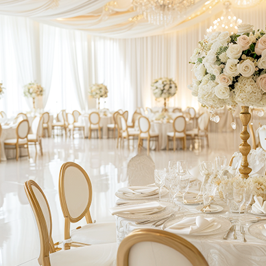 Elegant wedding reception setup