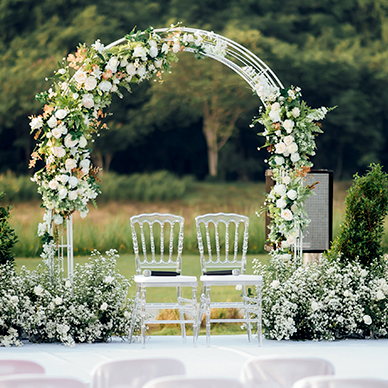 Outdoor wedding arch rental service